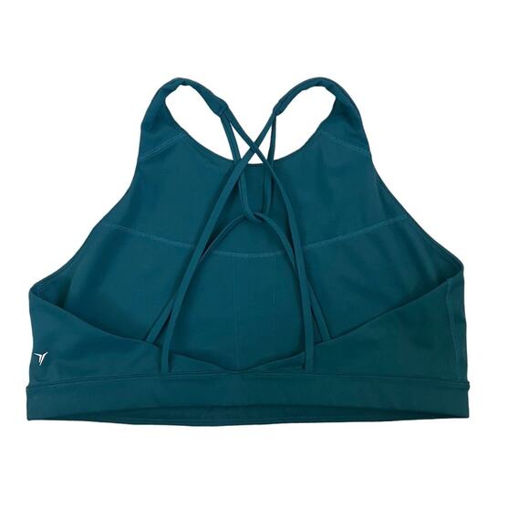 Old Navy Active Powersoft Emerald Green Strappy Sports Bra XL - Picture 2 of 3